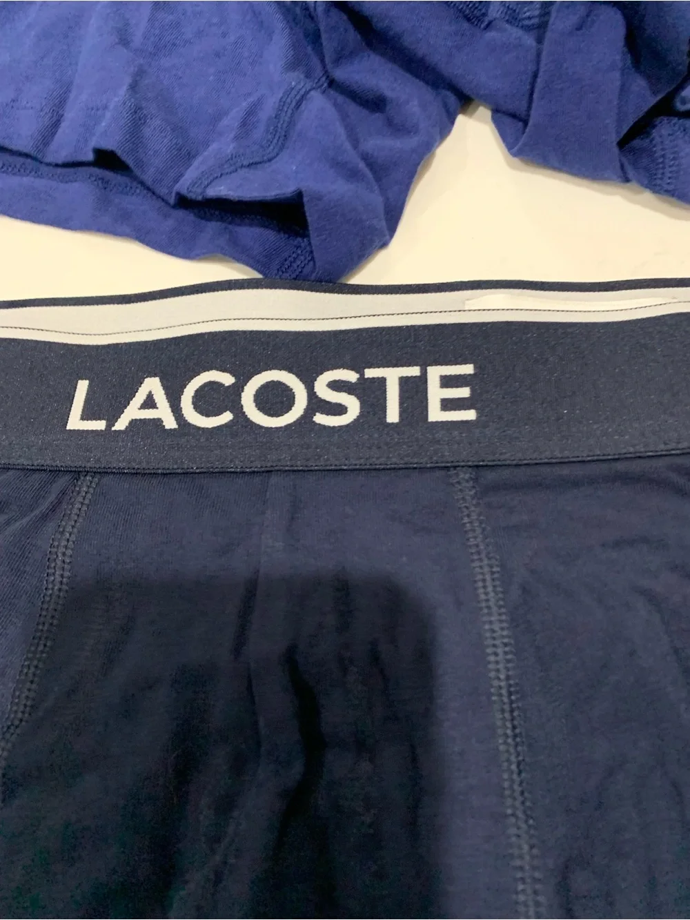 Lacoste Men’s Boxer Cotton Brief 3-lot  — Red, Navy, Dark Blue Size XXL